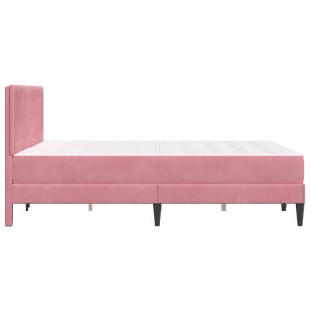 Bettgestell mit Matratze mit Kopfteil Rosa 160 x 200 cm Samt