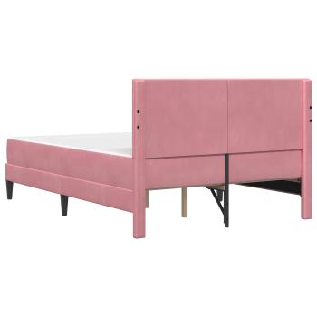 Bettgestell mit Matratze mit Kopfteil Rosa 160 x 200 cm Samt