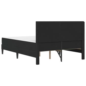 Bettgestell mit Matratze mit Kopfteil Schwarz 160 x 200 cm Samt