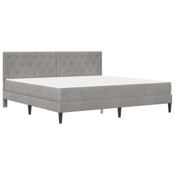 Bettgestell mit Matratze Hellgrau 180 x 200 cm Samt