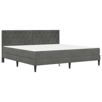 Bettgestell mit Matratze Dunkelgrau 180 x 200 cm Samt