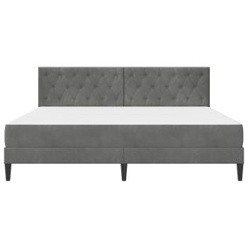 Bettgestell mit Matratze Dunkelgrau 180 x 200 cm Samt