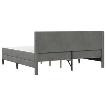 Bettgestell mit Matratze Dunkelgrau 180 x 200 cm Samt