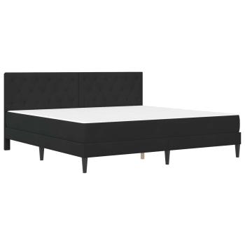 Bettgestell mit Matratze mit Kopfteil Schwarz 180 x 200 cm Samt