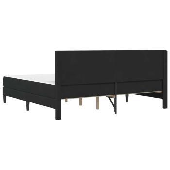 Bettgestell mit Matratze mit Kopfteil Schwarz 180 x 200 cm Samt