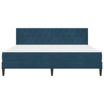 Bettgestell mit Matratze mit Kopfteil Blau 180 x 200 cm Samt