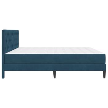 Bettgestell mit Matratze mit Kopfteil Blau 180 x 200 cm Samt