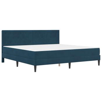 Bettgestell mit Matratze mit Kopfteil Blau 200 x 200 cm Samt