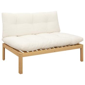 Mittelsofa Einheit Helles Akazie und cremeweiß Akazienholz
