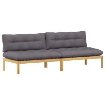 Mittelsofa Einheit Helles Akazie und Dunkelgrau Akazienholz