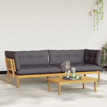 Garten Pallet Sofa Einheiten 2 Stück Hellbraun und Dunkelgrau