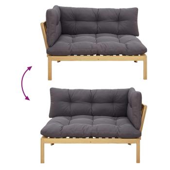 Garten Pallet Sofa Einheiten 2 Stück Hellbraun und Dunkelgrau