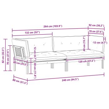 Garten Pallet Sofa Einheiten 2 Stück Hellbraun und Dunkelgrau