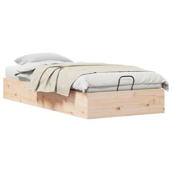 Ottoman Bettgestell mit Stauraum Natur 90 x 190 cm