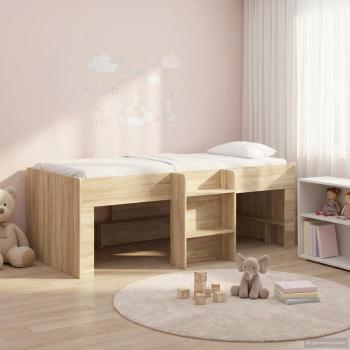ARDEBO.de - Hochbett für Kinder Sonoma-Eiche 90 x 200 cm Holzwerkstoff