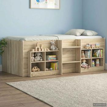Hochbett für Kinder Sonoma-Eiche 90 x 200 cm Holzwerkstoff