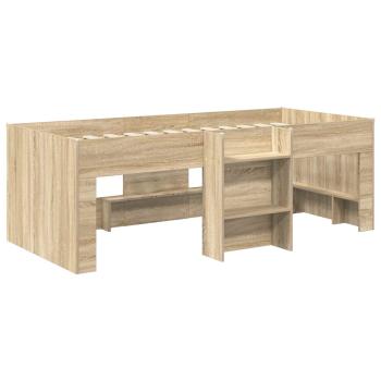 Hochbett für Kinder Sonoma-Eiche 90 x 200 cm Holzwerkstoff