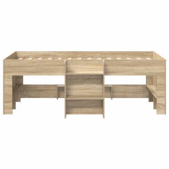 Hochbett für Kinder Sonoma-Eiche 90 x 200 cm Holzwerkstoff