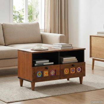 ARDEBO.de - Couchtisch Braun 80 x 54 x 40 cm Massivholz Mango
