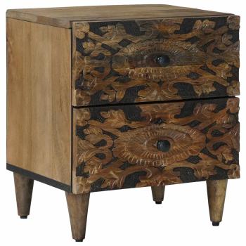 ARDEBO.de - Nachttisch Braun 40 x 33,5 x 46 cm Massivholz Mango
