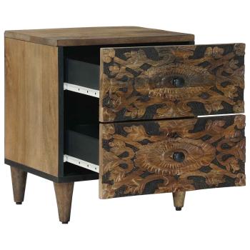 Nachttisch Braun 40 x 33,5 x 46 cm Massivholz Mango