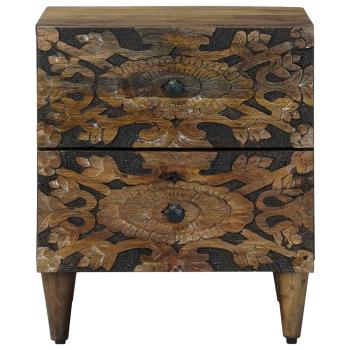 Nachttisch Braun 40 x 33,5 x 46 cm Massivholz Mango