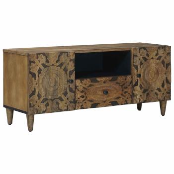 ARDEBO.de - TV-Schr?nk Braun 105 x 33 x 46 cm Massivholz Mango