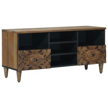 ARDEBO.de - TV-Schränk mit Regal Braun 100 x 33,5 x 46 cm Massivholz Mango