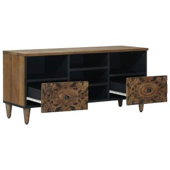 TV-Schränk mit Regal Braun 100 x 33,5 x 46 cm Massivholz Mango