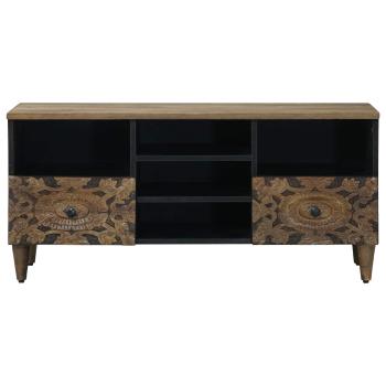 TV-Schränk mit Regal Braun 100 x 33,5 x 46 cm Massivholz Mango