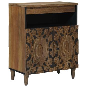 ARDEBO.de - Sideboard mit Speicher Braun 60 x 33,5 x 75 cm Massivholz Mango
