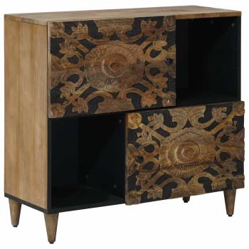 ARDEBO.de - Sideboard mit Speicher Braun 80 x 33,5 x 75 cm Massivholz Mango
