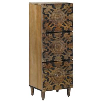 ARDEBO.de - Hochschrank Braun 40 x 33,5 x 110 cm Massivholz Mango