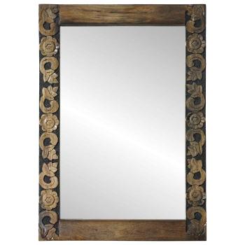Wandspiegel Walnussbraun 70 x 50 cm Holzwerkstoff und Glas