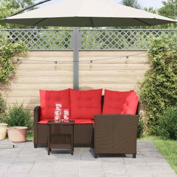 Outdoor-Sofagarnitur 2 stk. 5-Sitzanzahl Braun und Rot