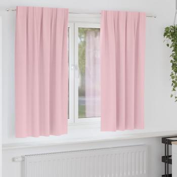 ARDEBO.de - Verdunkelungs-Vorhänge mit Ringen 2 Stk. Babyrosa 175 x 140 cm