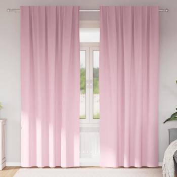 ARDEBO.de - Verdunkelungs-Vorhänge mit Ringen 2 Stk. Babyrosa 225 x 140 cm