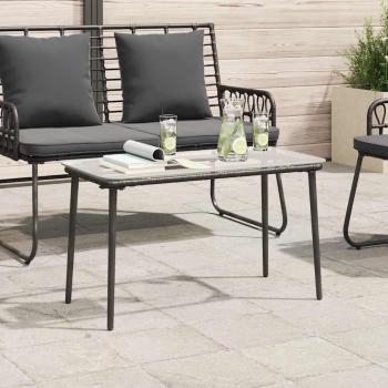 Gartentisch Schwarz 80 x 40 x 45 cm Poly-Rattan