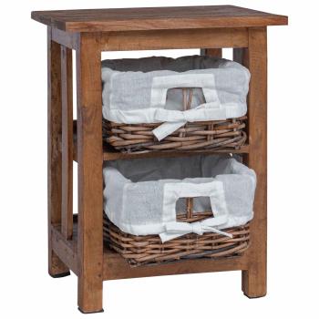 Beistelltisch Braun 38 x 28 x 50 cm Massivholz Mahagoni