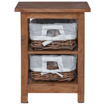 Beistelltisch Braun 38 x 28 x 50 cm Massivholz Mahagoni