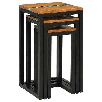 Nestingtisch 3 Stk. Braun Massives Teakholz