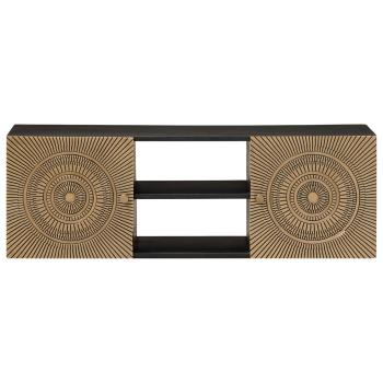 TV-Schränk mit Regal mit Speicher Messing 105 x 30 x 35 cm