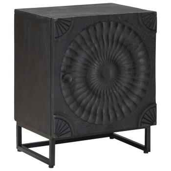 ARDEBO.de - Handgefertigter Nachttisch Schwarz 40 x 30 x 50 cm
