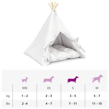 Haustier-Tipi mit Kissen Weiß 60 x 60 x 70 cm Polyester