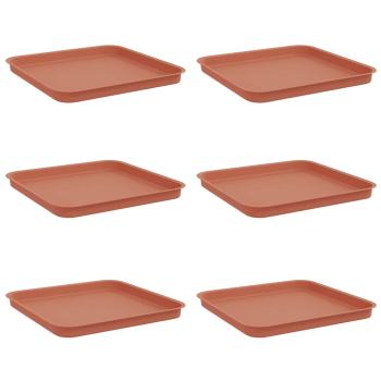 Quadratisches Blumentablett 6 Stk. Ziegelrot 32 x 32 x 2,5 cm
