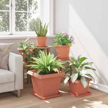 Quadratisches Blumentablett 6 Stk. Ziegelrot 32 x 32 x 2,5 cm