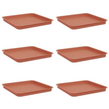 Quadratisches Blumentablett 6 stk. Ziegelrot 36 x 36 x 2,5 cm