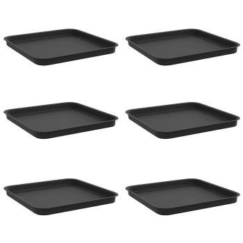 Quadratisches Blumentablett 6 stk. Schwarz 32 x 32 x 2,5 cm