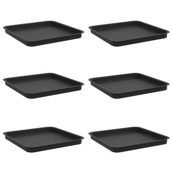 Quadratisches Blumentablett 6 stk. Schwarz 36 x 36 x 2,5 cm