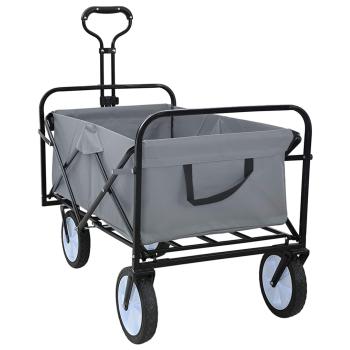 ARDEBO.de - Klapp-Handwagen Grau 94 x 53 x 99 cm Oxford-Stoff